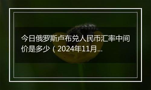 今日俄罗斯卢布兑人民币汇率中间价是多少(2024年11月22日)