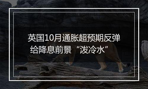 英国10月通胀超预期反弹 给降息前景“泼冷水”