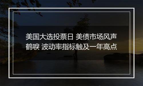 美国大选投票日 美债市场风声鹤唳 波动率指标触及一年高点