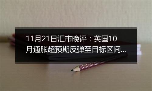 11月21日汇市晚评:英国10月通胀超预期反弹至目标区间内 英镑/美元维持在1.265附近