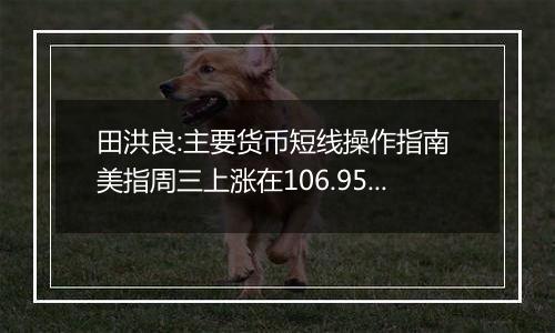 田洪良:主要货币短线操作指南 美指周三上涨在106.95之下遇阻