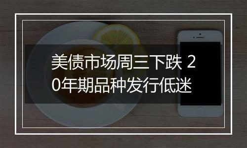 美债市场周三下跌 20年期品种发行低迷