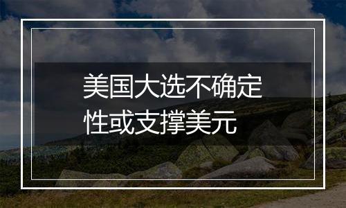 美国大选不确定性或支撑美元