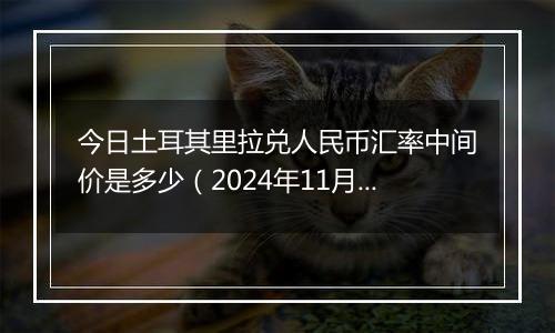 今日土耳其里拉兑人民币汇率中间价是多少(2024年11月21日)