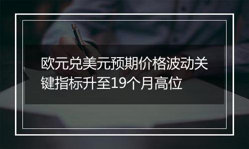 欧元兑美元预期价格波动关键指标升至19个月高位