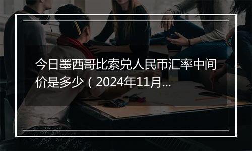今日墨西哥比索兑人民币汇率中间价是多少(2024年11月21日)