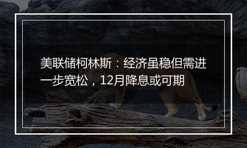美联储柯林斯:经济虽稳但需进一步宽松,12月降息或可期