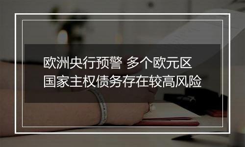 欧洲央行预警 多个欧元区国家主权债务存在较高风险