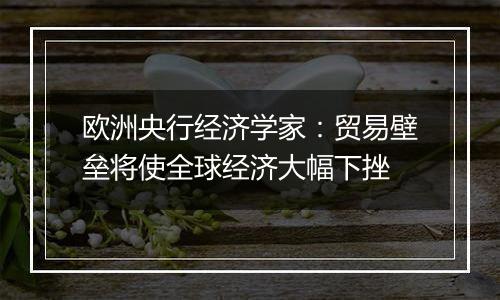 欧洲央行经济学家:贸易壁垒将使全球经济大幅下挫