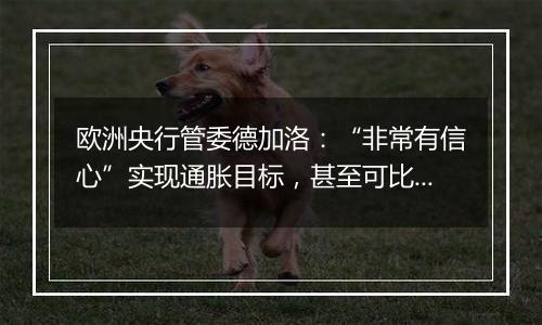 欧洲央行管委德加洛:“非常有信心”实现通胀目标,甚至可比预期更早