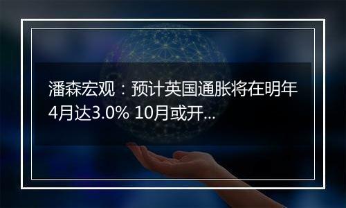 潘森宏观:预计英国通胀将在明年4月达3.0% 10月或开始放缓
