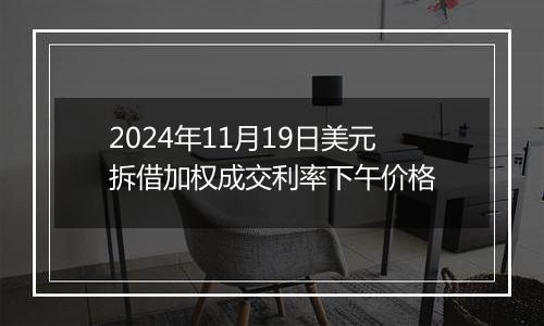 2024年11月19日美元拆借加权成交利率下午价格
