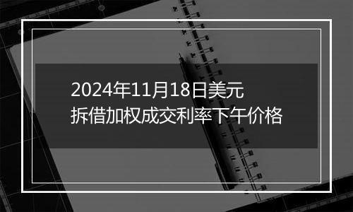 2024年11月18日美元拆借加权成交利率下午价格