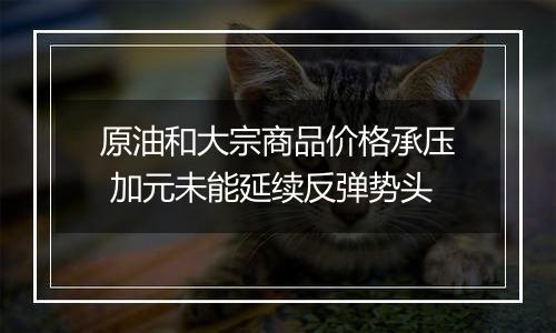 原油和大宗商品价格承压 加元未能延续反弹势头
