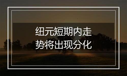 纽元短期内走势将出现分化