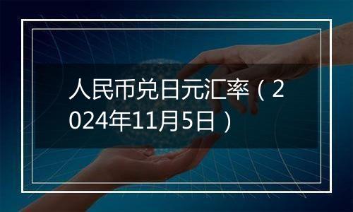 人民币兑日元汇率（2024年11月5日）