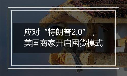 应对“特朗普2.0”,美国商家开启囤货模式