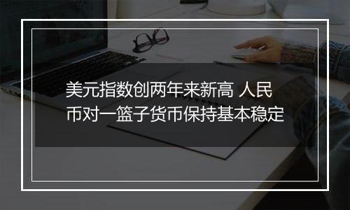 美元指数创两年来新高 人民币对一篮子货币保持基本稳定