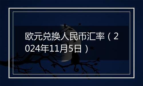 欧元兑换人民币汇率(2024年11月5日)