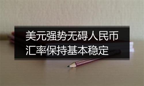 美元强势无碍人民币汇率保持基本稳定