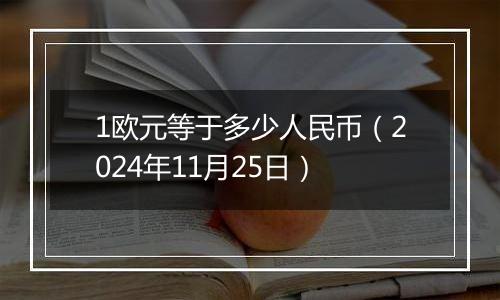 1欧元等于多少人民币(2024年11月25日)