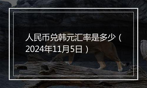 人民币兑韩元汇率是多少(2024年11月5日)