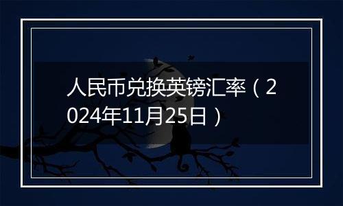 人民币兑换英镑汇率(2024年11月25日)