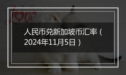 人民币兑新加坡币汇率(2024年11月5日)