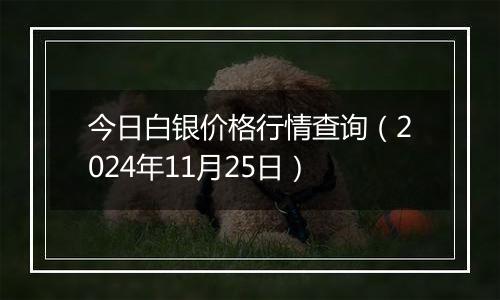 今日白银价格行情查询(2024年11月25日)
