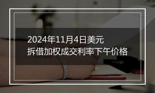 2024年11月4日美元拆借加权成交利率下午价格