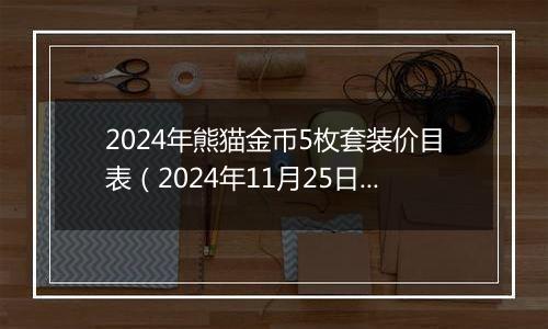 2024年熊猫金币5枚套装价目表（2024年11月25日）