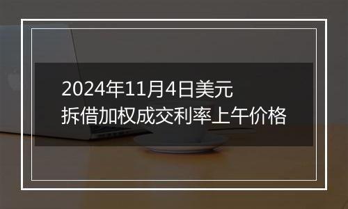 2024年11月4日美元拆借加权成交利率上午价格