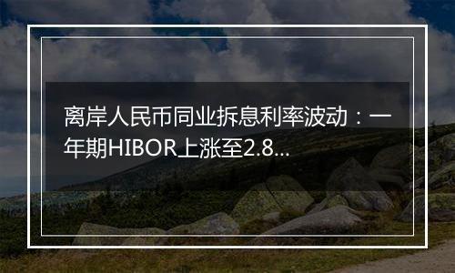 离岸人民币同业拆息利率波动:一年期HIBOR上涨至2.89318%