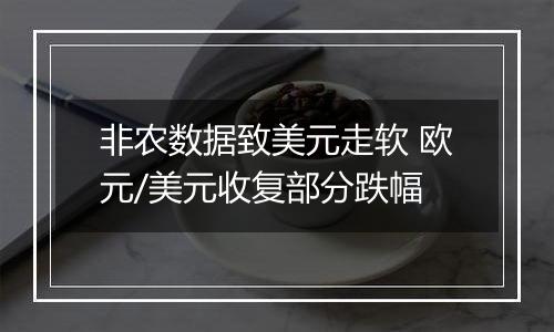 非农数据致美元走软 欧元/美元收复部分跌幅