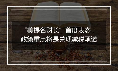 “美提名财长”首度表态:政策重点将是兑现减税承诺