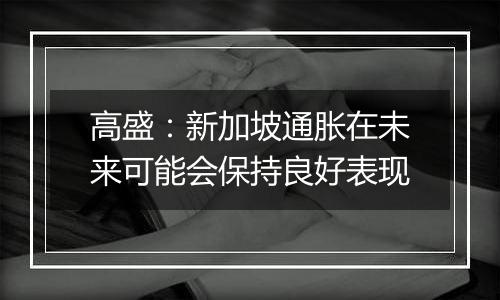 高盛:新加坡通胀在未来可能会保持良好表现