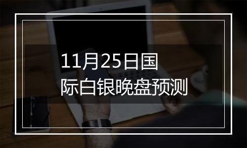 11月25日国际白银晚盘预测