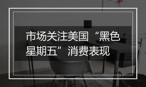 市场关注美国“黑色星期五”消费表现