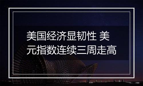 美国经济显韧性 美元指数连续三周走高