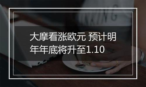 大摩看涨欧元 预计明年年底将升至1.10