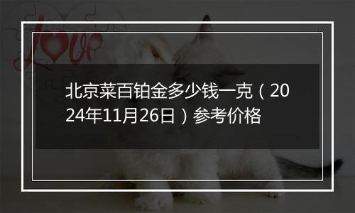 北京菜百铂金多少钱一克（2024年11月26日）参考价格