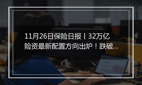 11月26日保险日报丨32万亿险资最新配置方向出炉!跌破300万,人身险保险营销人员大缩水!