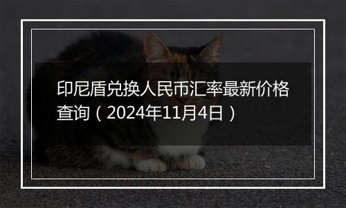 印尼盾兑换人民币汇率最新价格查询(2024年11月4日)