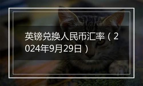 英镑兑换人民币汇率(2024年9月29日)