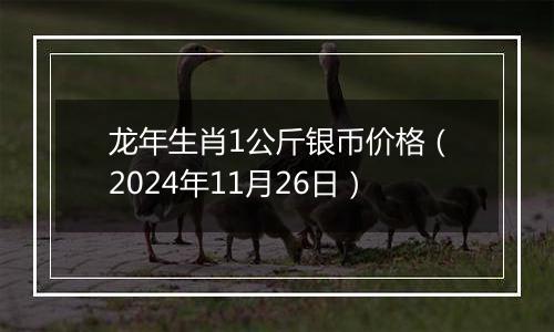 龙年生肖1公斤银币价格(2024年11月26日)