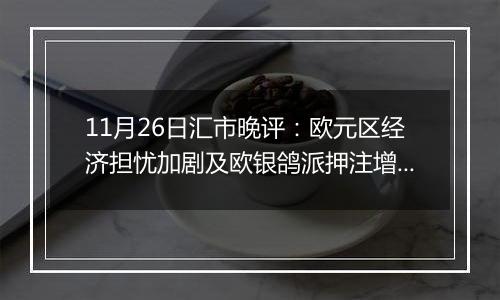 11月26日汇市晚评:欧元区经济担忧加剧及欧银鸽派押注增加 欧元陷入困境