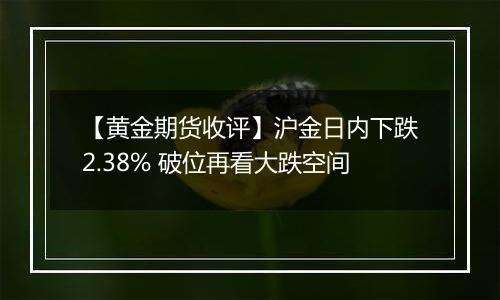 【黄金期货收评】沪金日内下跌2.38% 破位再看大跌空间