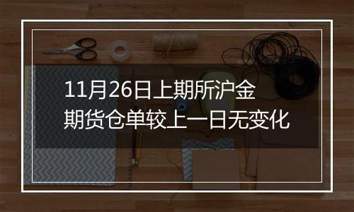 11月26日上期所沪金期货仓单较上一日无变化