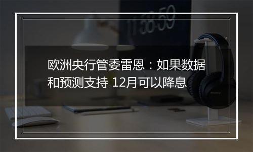 欧洲央行管委雷恩:如果数据和预测支持 12月可以降息