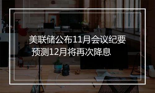 美联储公布11月会议纪要 预测12月将再次降息